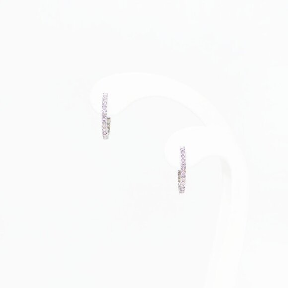 Diamond Round Earrings - Picture 3 of 7